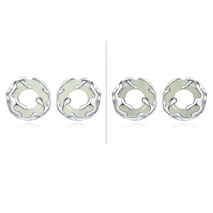 925 Sterling Silver Hetian Jade Earrings - Chinese Style Peace Buckle Design