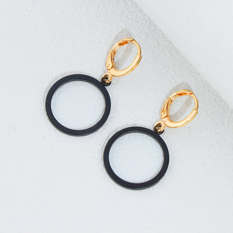 Classic Copper Geometric Earrings - Sleek Circle Design