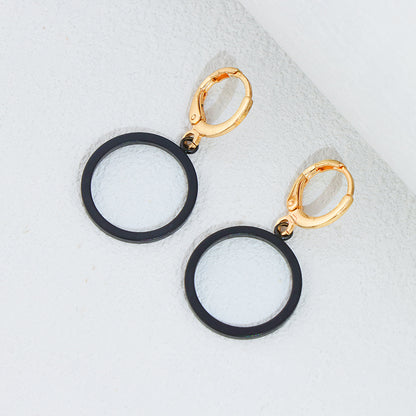 Classic Copper Geometric Earrings - Sleek Circle Design