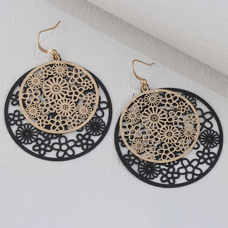 Handcrafted Copper Floral Earrings - Ethnic Style Statement Jewelry for Women