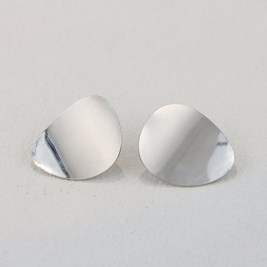 Stainless Steel Stone-Inspired Stud Earrings - Modern Elegance