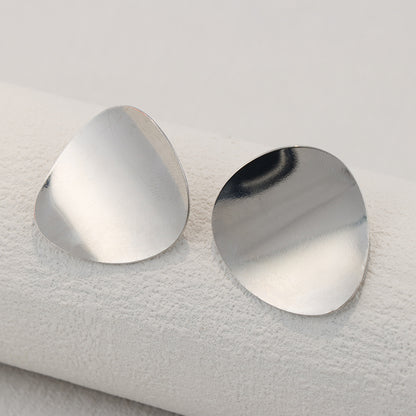 Stainless Steel Stone-Inspired Stud Earrings - Modern Elegance