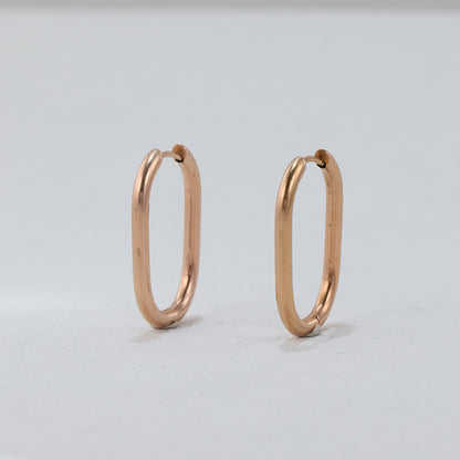 Minimalist Rose Gold Hoop Earrings - Symmetrically Chic