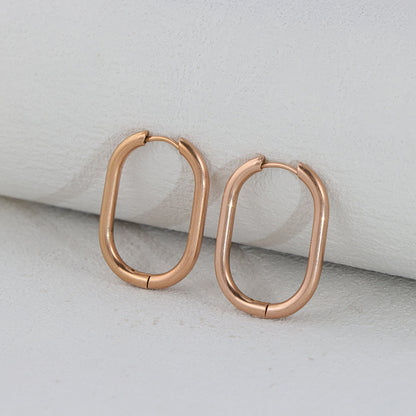 Minimalist Rose Gold Hoop Earrings - Symmetrically Chic