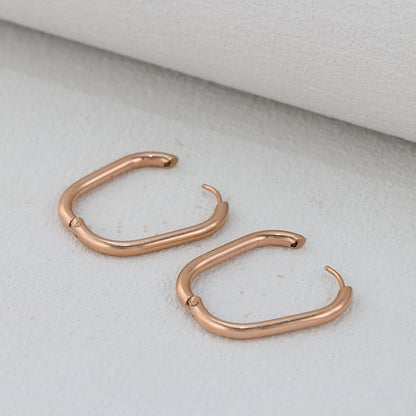 Minimalist Rose Gold Hoop Earrings - Symmetrically Chic