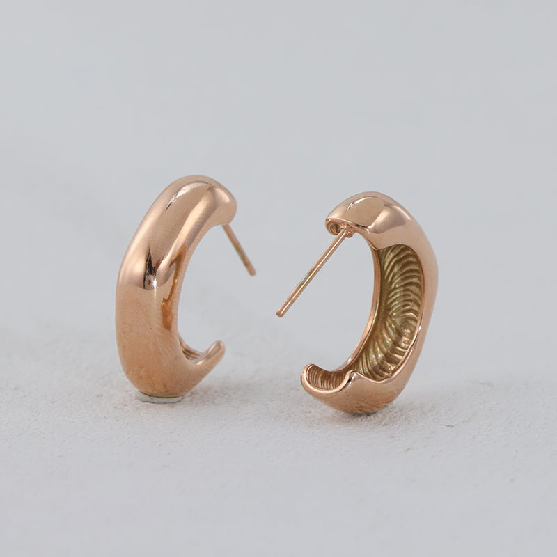 Rose Gold Stainless Steel Hoop Earrings - Symmetrically Chic