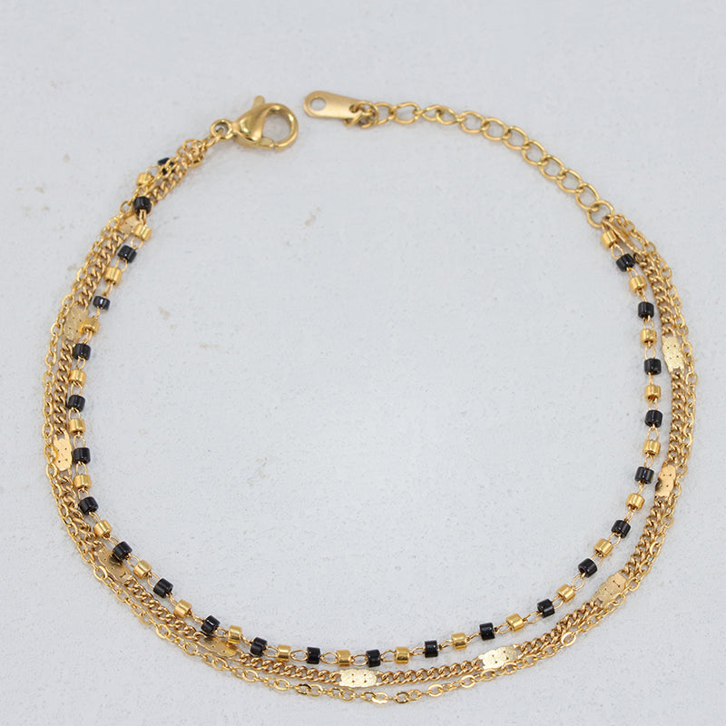 Gold Layered Charm Bracelet - Stainless Steel Fashion Jewelry for Women