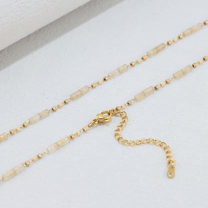 Stainless Steel Gold Geometric Necklace - Elegant Accessory for Women
