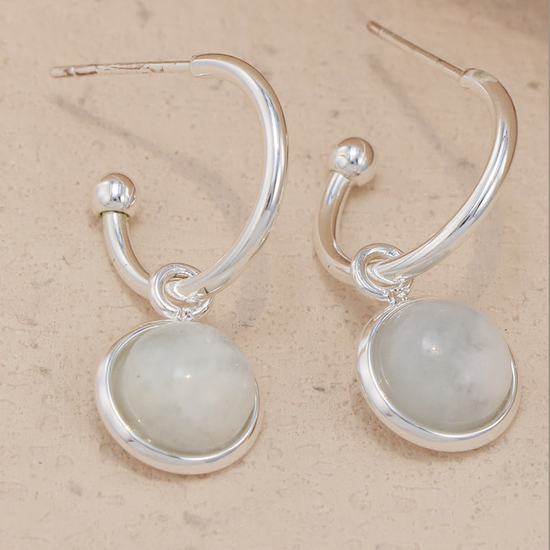 Geometric Stainless Steel Earrings with Circular Pendant - Classic Style