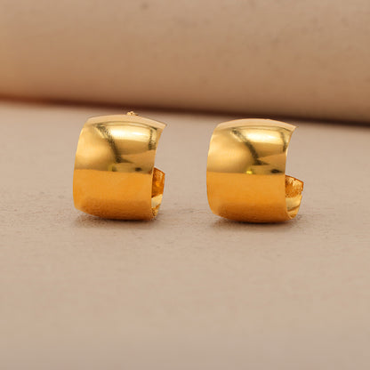 Classic Gold Stainless Steel Hoop Earrings - Timeless Style