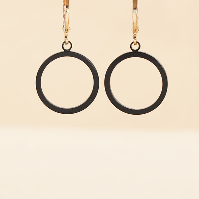 Classic Copper Geometric Earrings - Sleek Circle Design