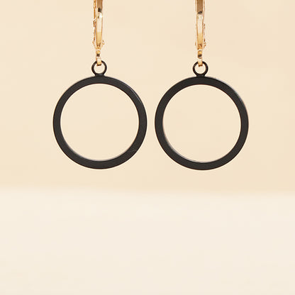 Classic Copper Geometric Earrings - Sleek Circle Design