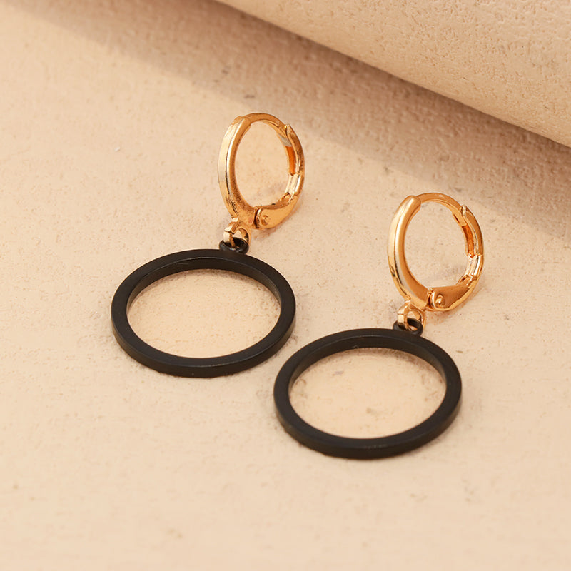 Classic Copper Geometric Earrings - Sleek Circle Design