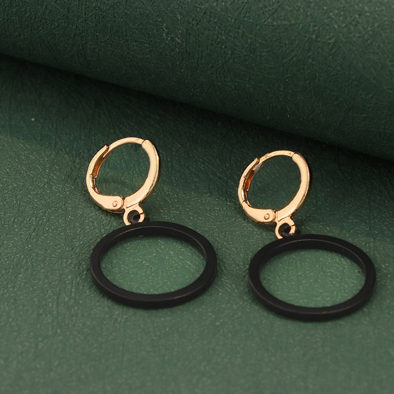 Classic Copper Geometric Earrings - Sleek Circle Design