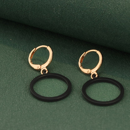 Classic Copper Geometric Earrings - Sleek Circle Design