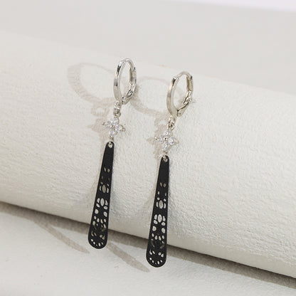 Vintage Black Copper Earrings - Symmetrical and Asymmetrical Design