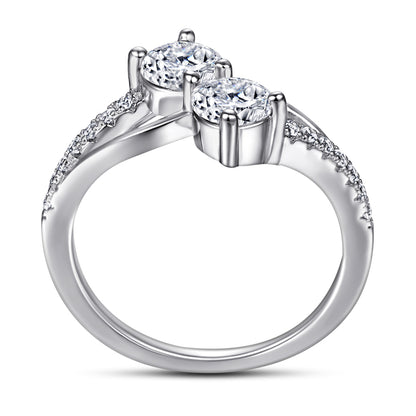 Infinity Twist 925 Silver Ring - Dual Zirconia Minimalist Band