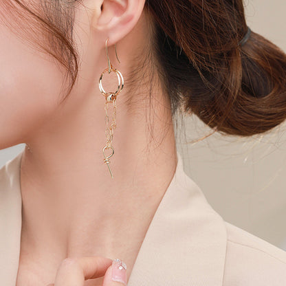 Initial Letter Hoop Earrings - Genuine Gold Plated Copper Geometric Jewelry for Women