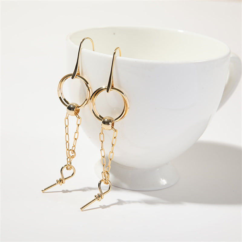 Initial Letter Hoop Earrings - Genuine Gold Plated Copper Geometric Jewelry for Women
