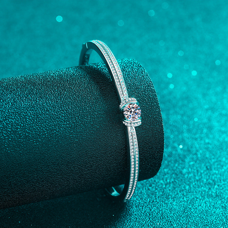 Instagram Zodiac Botanical Bracelet 1.76ct Moissanite 46x56mm  925 Silver 5-Layer Rhodium