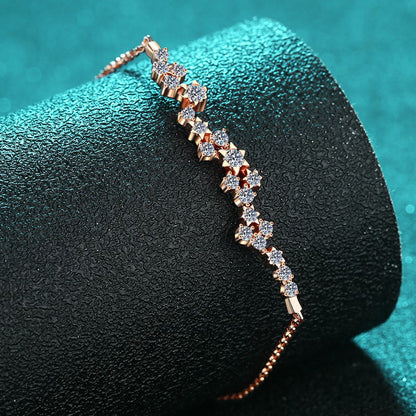 Internet Famous Style Champagne Moissanite Bracelet - 0.585ct with Fruit & Geometric Design