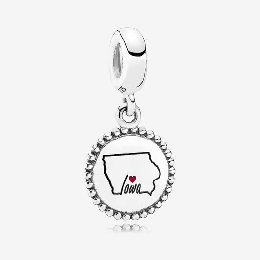 Iowa State Heart Dangle Charm