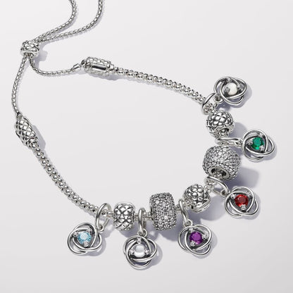 June White Eternity Circle Dangle Charm
