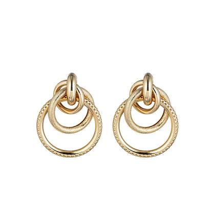 KC Gold Wire Wrapped Double Hoop Earrings - Geometric Sweet & Edgy Style for Women