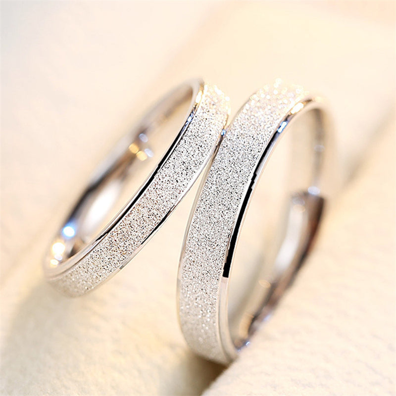 LOVE Cutout Couple Rings - 925 Sterling Silver Openwork Matching Set