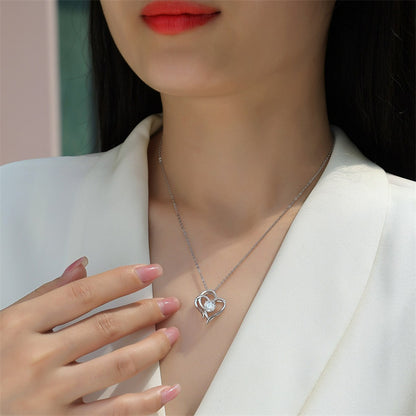 Layered Geometric Pendant Necklace with 1 Carat Moissanite