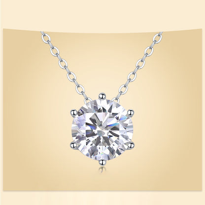 Layered Geometric Pendant Necklace with 1 to 3 Carat Moissanite