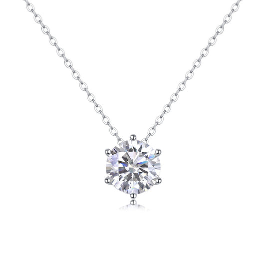 Layered Geometric Pendant Necklace with 1 to 3 Carat Moissanite