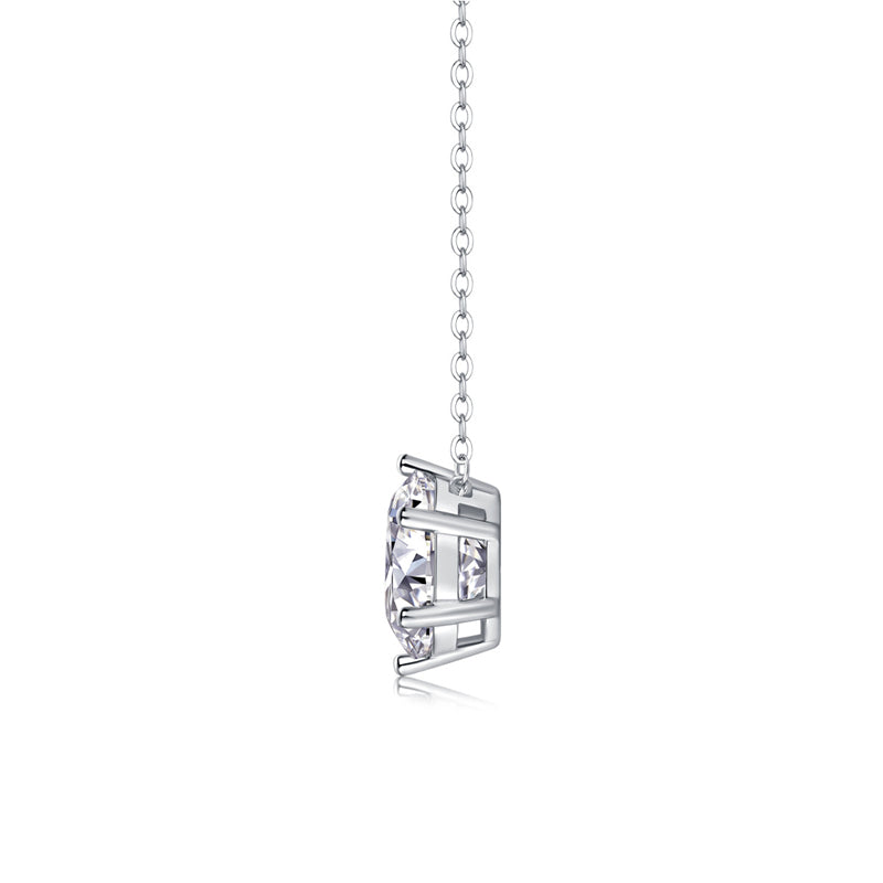 Layered Geometric Pendant Necklace with 1 to 3 Carat Moissanite