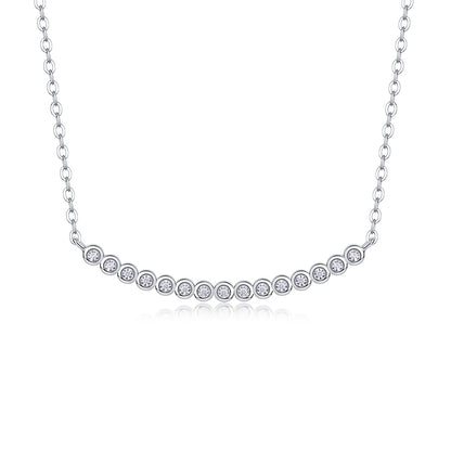 Layered Geometric Pendant Necklace with Moissanite for Women