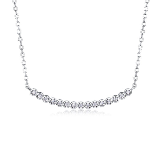 Layered Geometric Pendant Necklace with Moissanite for Women