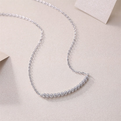 Layered Geometric Pendant Necklace with Moissanite for Women