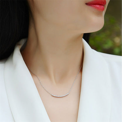 Layered Geometric Pendant Necklace with Moissanite for Women