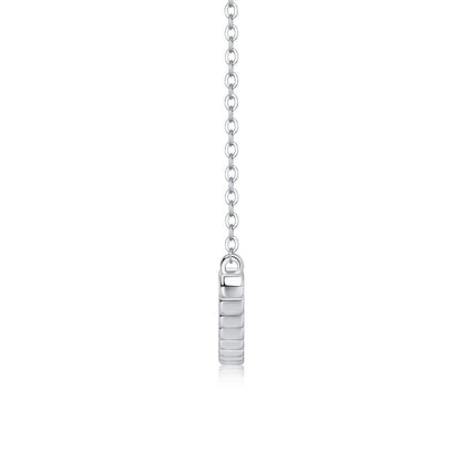 Layered Geometric Pendant Necklace with Moissanite for Women
