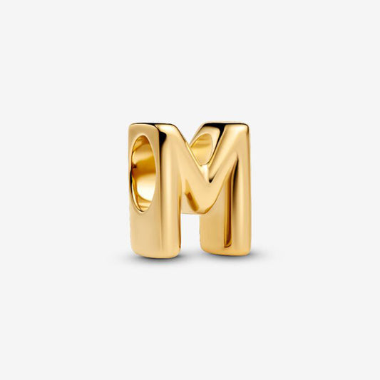 14K Gold Plated Letter M Charm