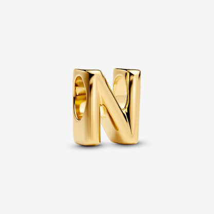 14K Gold Plated Letter N Charm