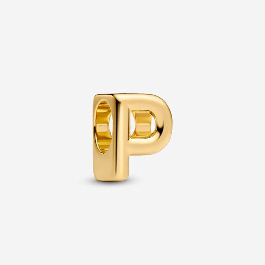 14K Gold Plated Letter P Charm