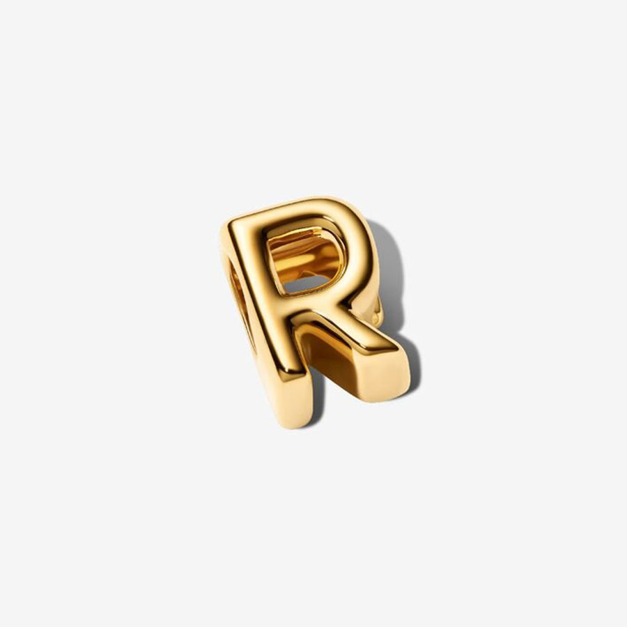 14K Gold Plated Letter R Charm