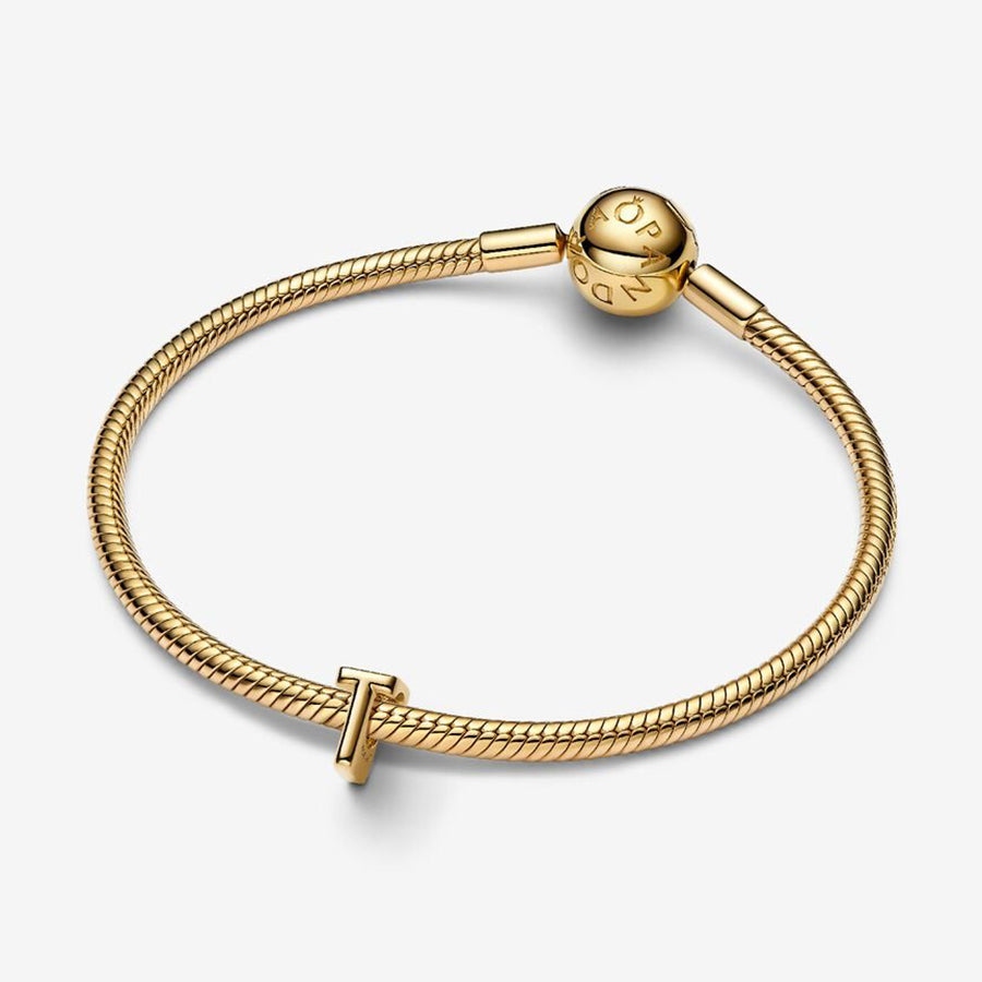 14K Gold Plated Letter T Charm