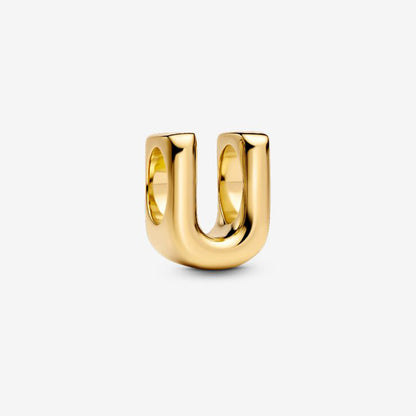 14K Gold Plated Letter U Charm