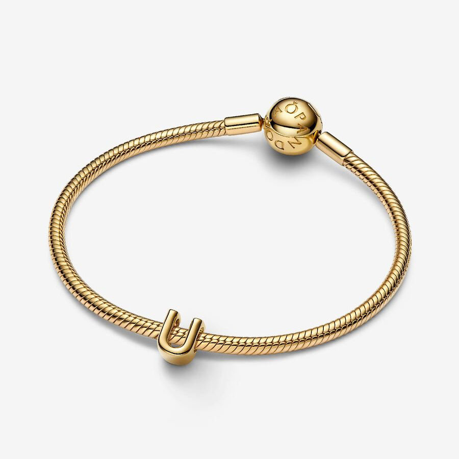 14K Gold Plated Letter U Charm