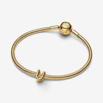 14K Gold Plated Letter U Charm