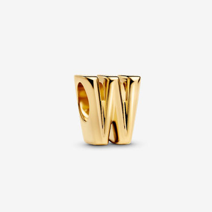 14K Gold Plated Letter W Charm