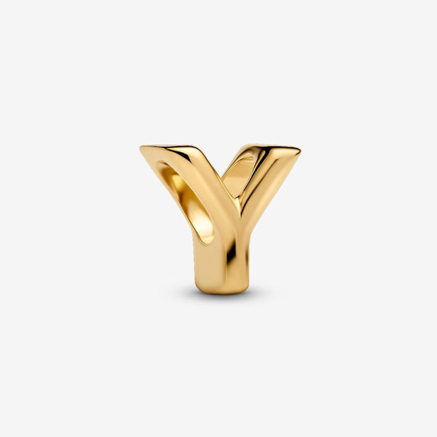 14K Gold Plated Letter Y Charm