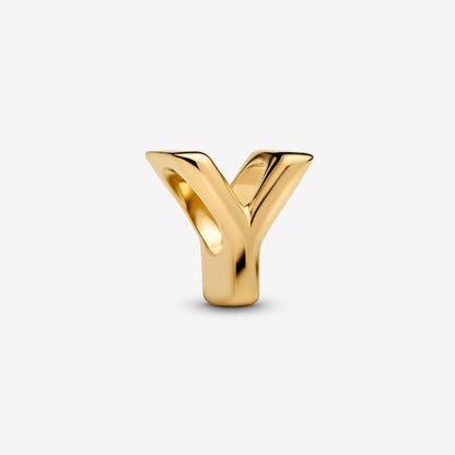 14K Gold Plated Letter Y Charm