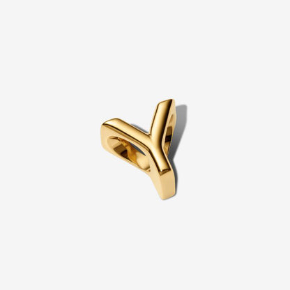 14K Gold Plated Letter Y Charm